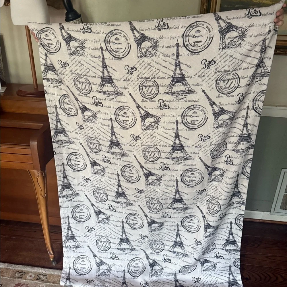Paris Eiffel Tower Print Fabric Curtain 41 x 62